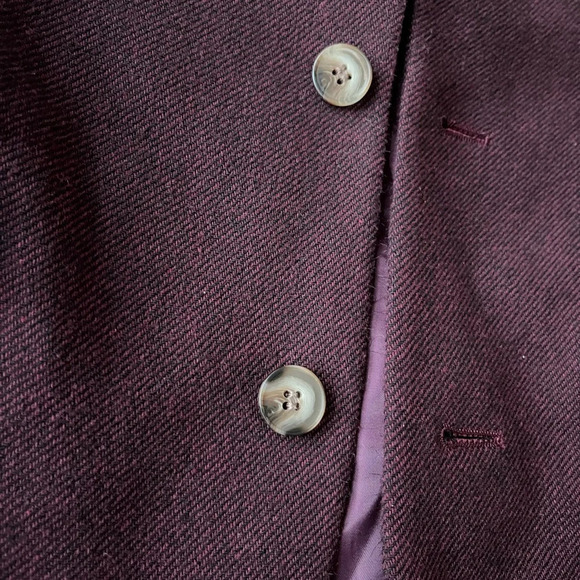 ASOS Design Burgundy Twill Suit Jacket Slim - Picture 7 of 13